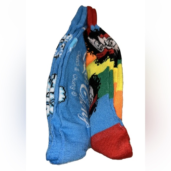 Cheech & Chong Odd Sox Crew Socks 2 Pair Men 8-12 W 9-13 Blue Face & Smoke Logo - Picture 7 of 10